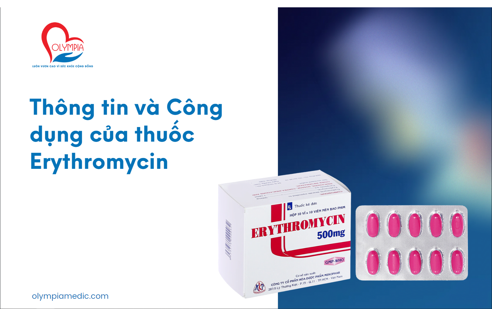 Thông tin và Công dụng của thuốc Erythromycin - olympia nha trang