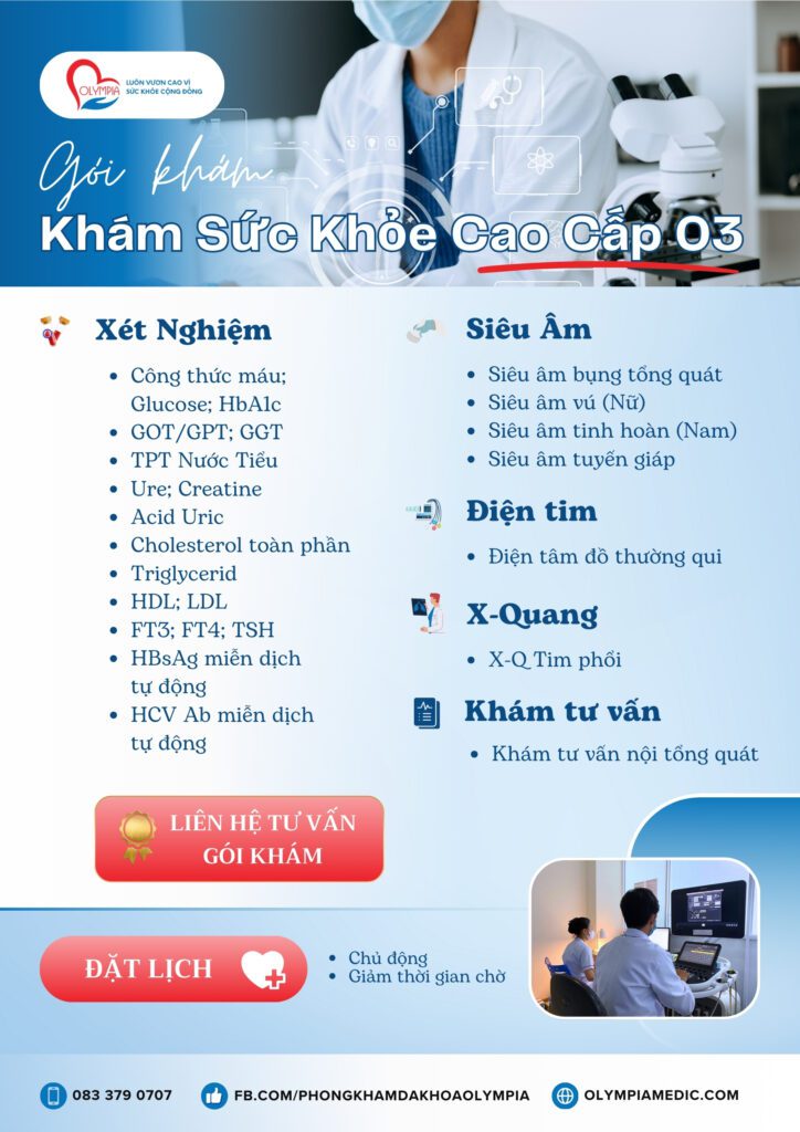 khám sức khỏe cao cấp tại phòng khám đa khoa olympia - giá