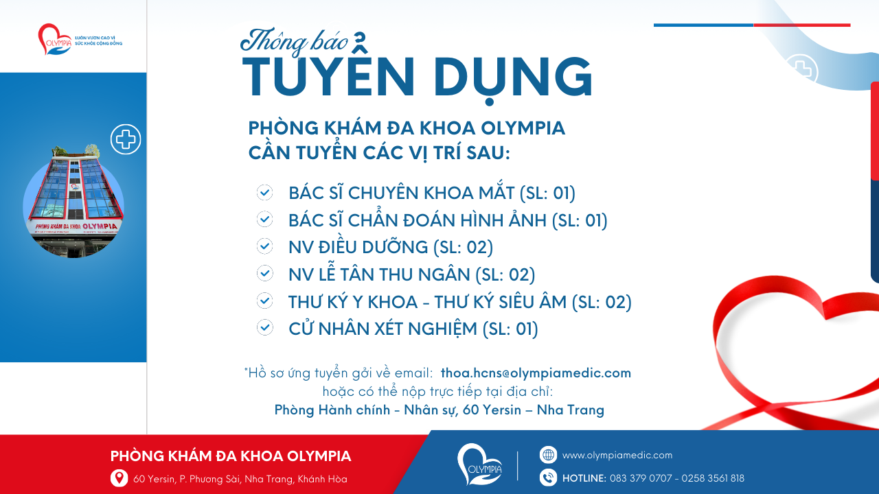 PHÒNG KHÁM ĐA KHOA OLYMPIA CẦN TUYỂN CÁC VỊ TRÍ SAU - phòng khám đa khoa olympia