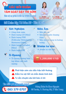 6 các gói khám tầm soát dậy thì sớm