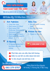 8 các gói khám tầm soát dậy thì sớm