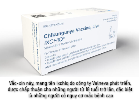 Vắc-xin này, mang tên Ixchiq do công ty Valneva phát triển, được chấp thuận cho những người từ 18 tuổi trở lên, đặc biệt là những người có nguy cơ mắc bệnh cao.