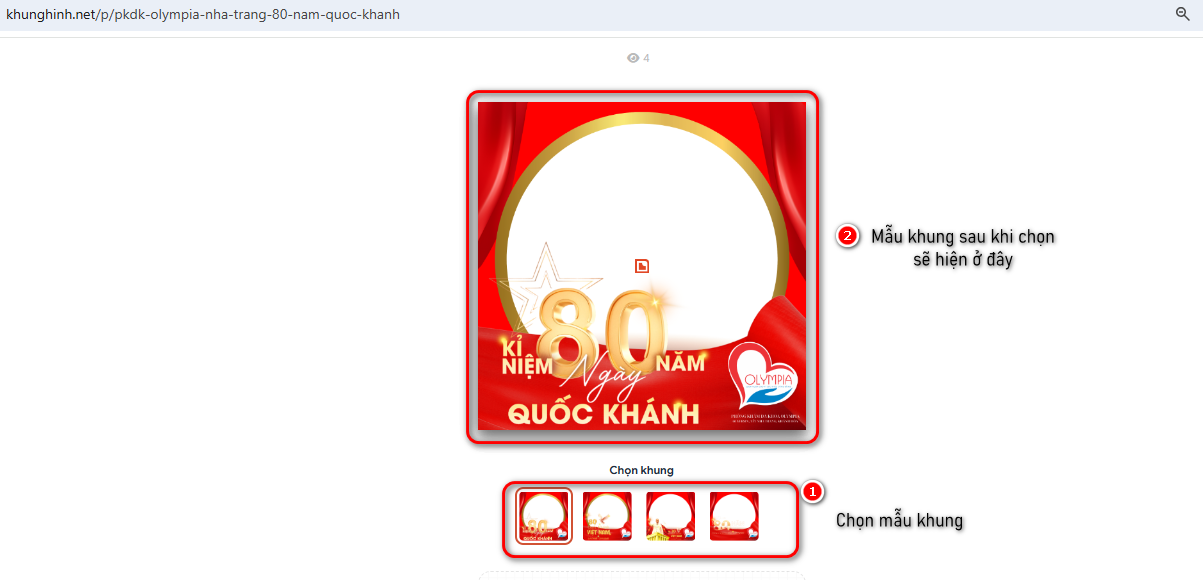 chọn mẫu khung hình 80 năm quốc khánh - pkđk olympia