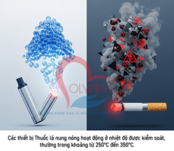 Sự khác biệt công nghệ cốt lõi của Thuốc lá nung nóng (HTPs) nằm ở việc loại bỏ quá trình đốt cháy. Các thiết bị Thuốc lá nung nóng HTPs hoạt động ở nhiệt độ được kiểm soát, thường trong khoảng từ 250°C đến 350°C