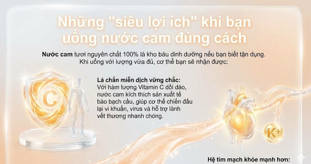 Những "siêu lợi ích" khi bạn uống nước cam đúng cách