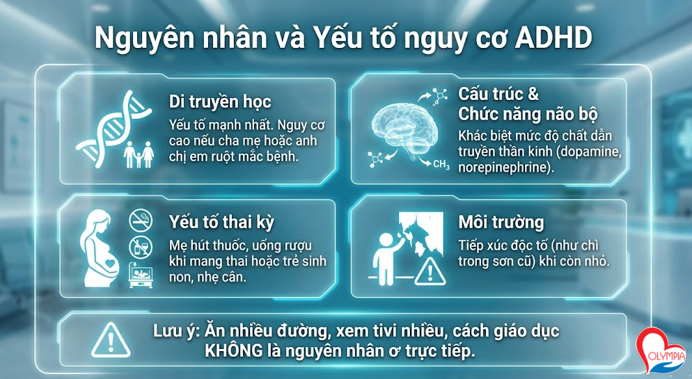 Nguyên nhân và Yếu tố nguy cơ ADHD