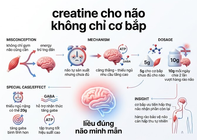 creatine cho não không chỉ cơ bắp - olympia