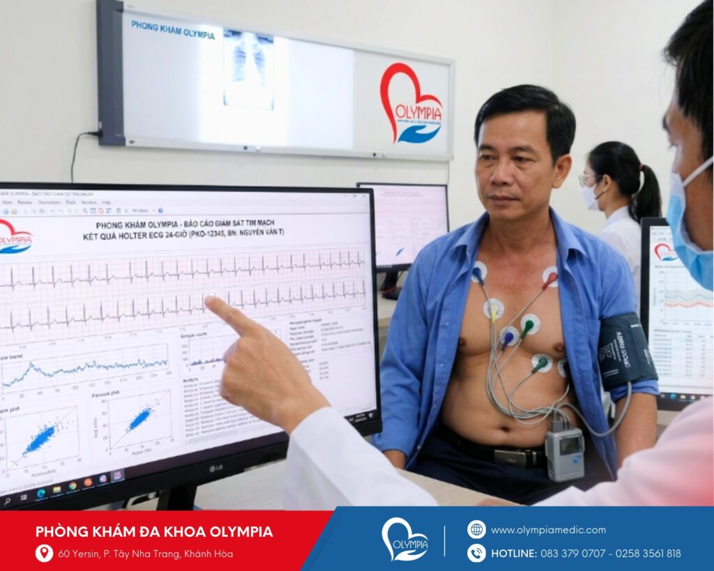 dịch vụ Holter huyết áp 24h và Đo điện tâm đồ 24h tại Phòng khám đa khoa olympia nha trang - 2