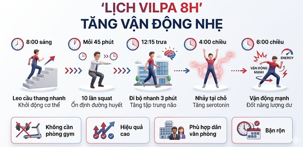 lịch vilpa 8h - tăng vận động nhẹ - olympia