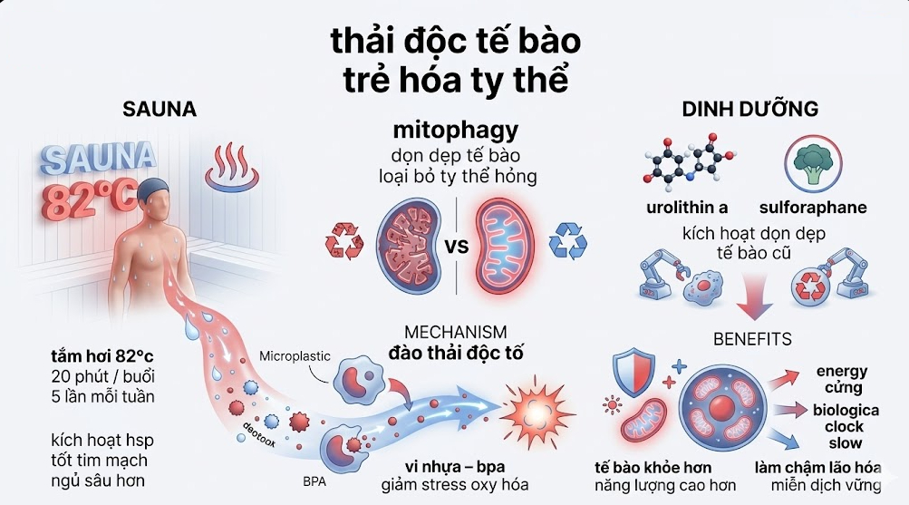 thải độc tế báo - trẻ hóa ty thể