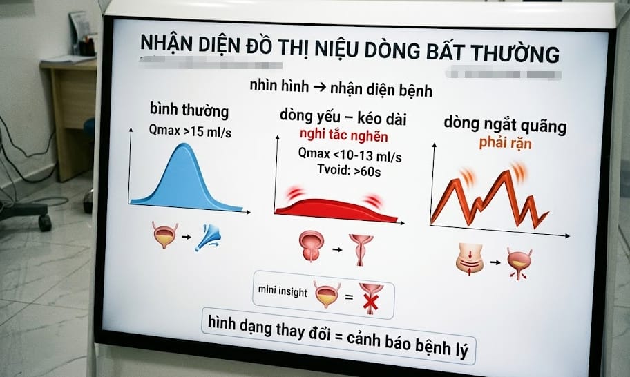 nhận diện đồ thị niệu dòng bất thường