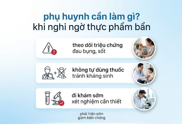 phụ huynh cần làm gì khi nghi ngờ thực phẩm bẩn