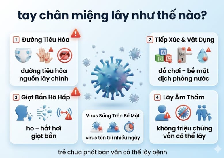 tay chân miệng lây như thế nào