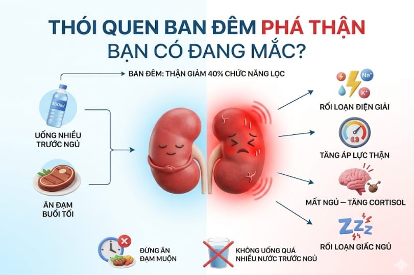 thói quen ban đêm phá thận mà bạn nên tránh