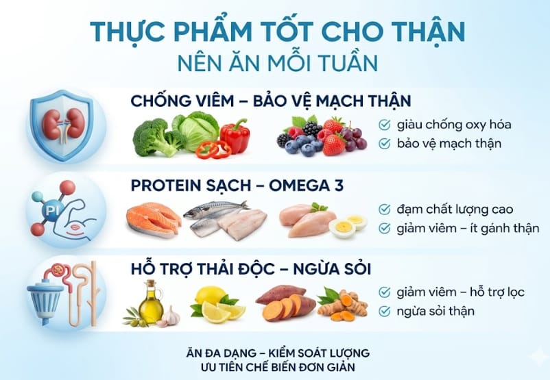 thực phẩm tốt cho thận - nên ăn mỗi tuần