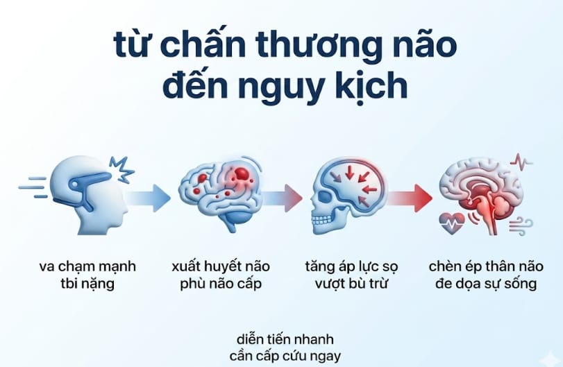 từ chấn thương não đến nguy kịch