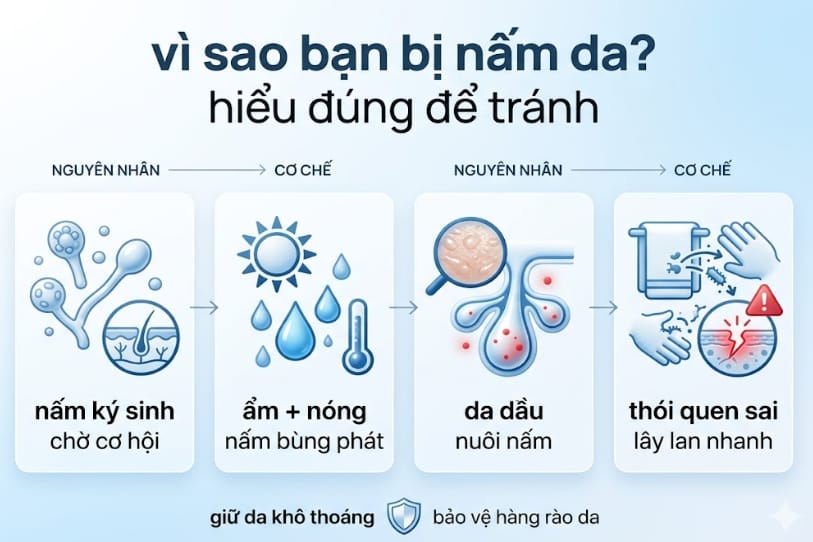 vì sao bạn bị nấm da - hiểu đúng để tránh