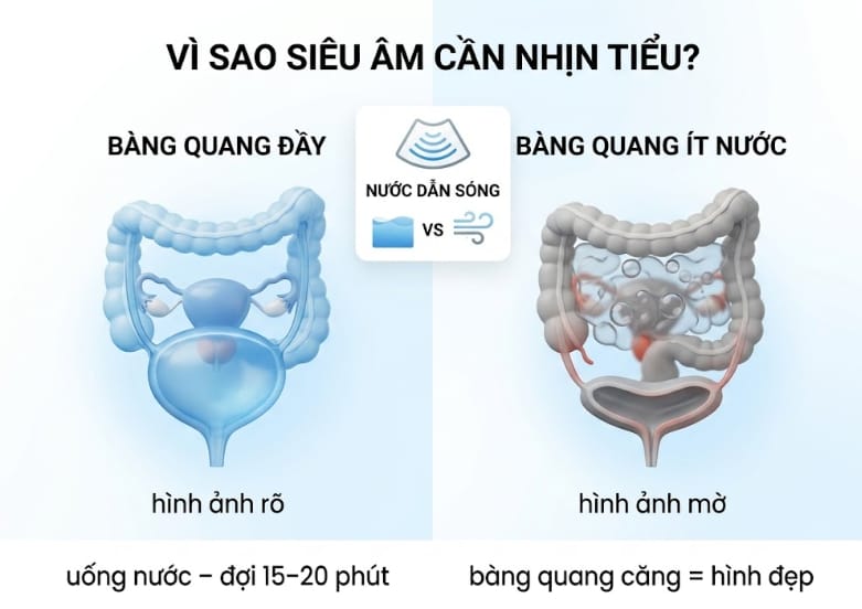 vì sao siêu âm cần nhịn tiểu