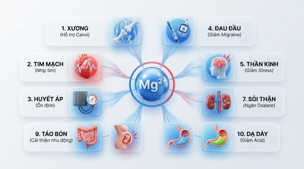 10 Tác Dụng Vượt Trội Của Magie Đối Với Cơ Thể