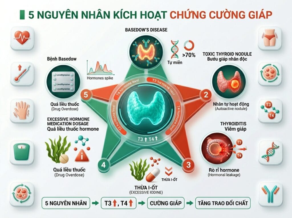 5 Nguyên Nhân Kích Hoạt Hội Chứng Cường Tuyến Giáp