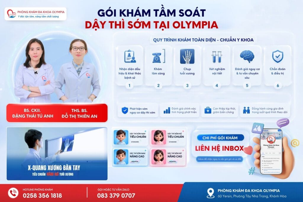 5 quy trình thăm khám dậy thì sớm tại olympia