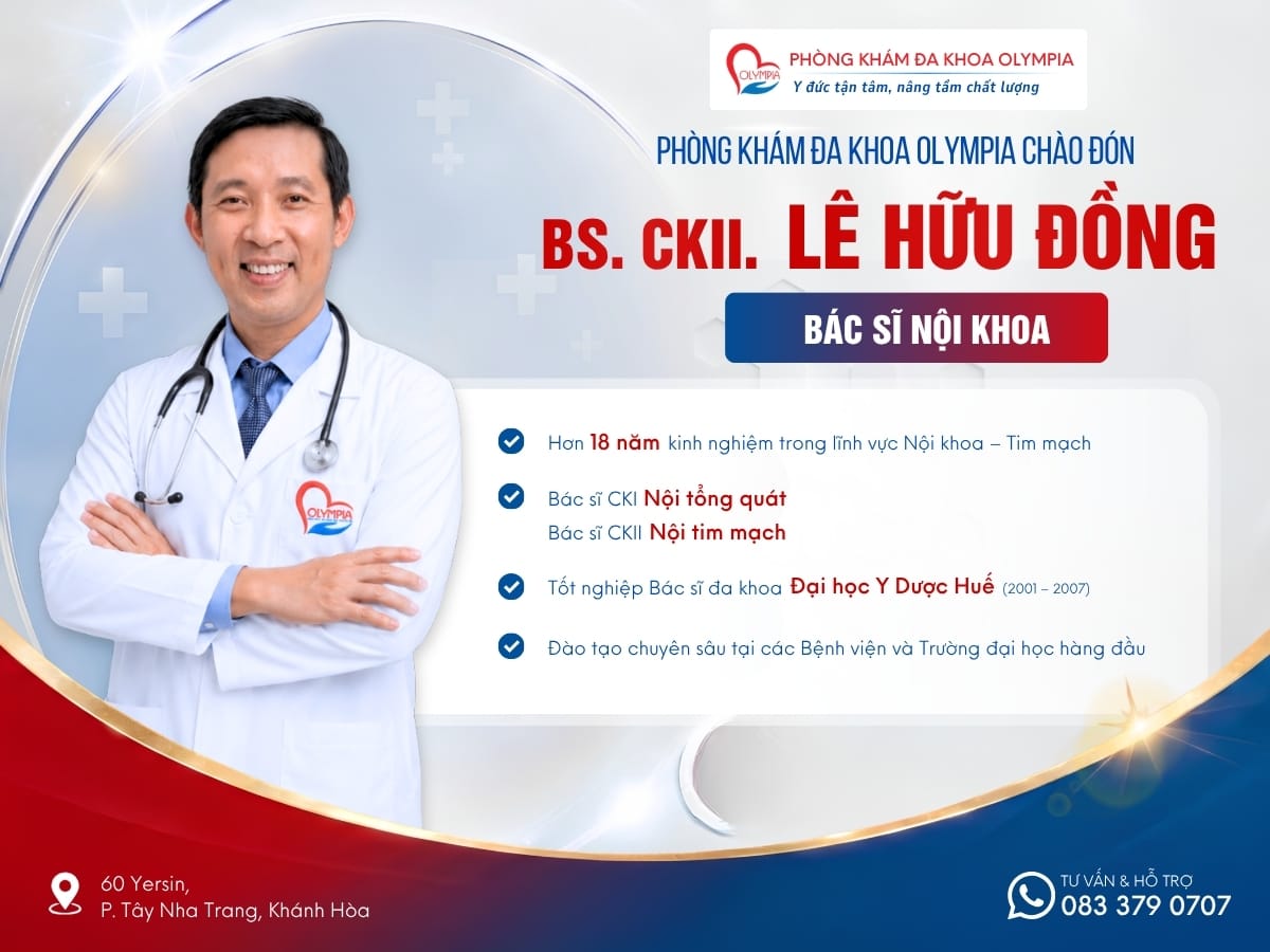BS CKII LÊ HỮU ĐỒNG TẠI OLYMPIA NHA TRANG - kinh nghiệm trong lĩnh vực Nội khoa – Tim mạch BS CKII LÊ HỮU ĐỒNG TẠI OLYMPIA NHA TRANG - kinh nghiệm trong lĩnh vực Nội khoa – Tim mạch