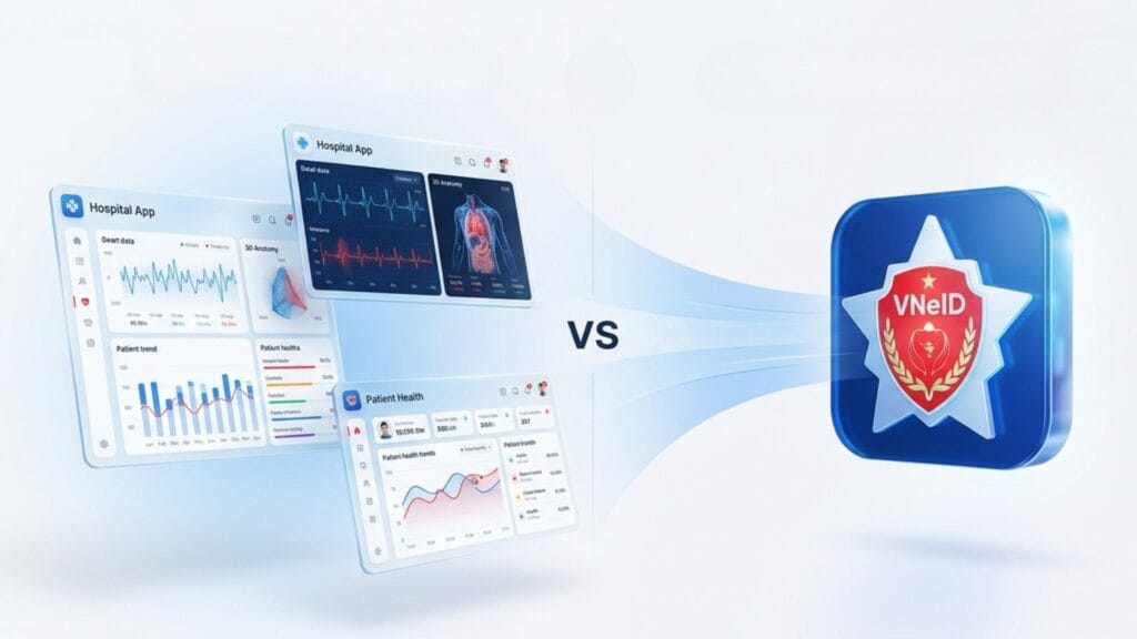 Các bệnh viện đã tốn rất nhiều chi phí để thu hút bệnh nhân cài đặt App riêng của họ nhằm quản lý lịch hẹn, thanh toán viện phí và chăm sóc khách hàng. Việc yêu cầu chuyển dịch toàn bộ hoặc đồng bộ dữ liệu sang VNeID khiến các bệnh viện lo ngại về việc mất dấu hệ sinh thái khách hàng mà họ đã dày công xây dựng.