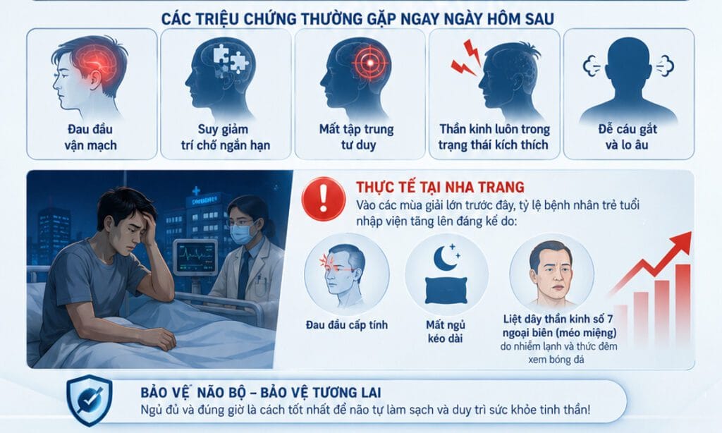 các triệu chứng thường gặp ngay ngày hôm sau