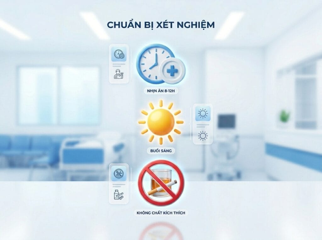 lưu ý chuẩn bị trước khi xét nghiệm