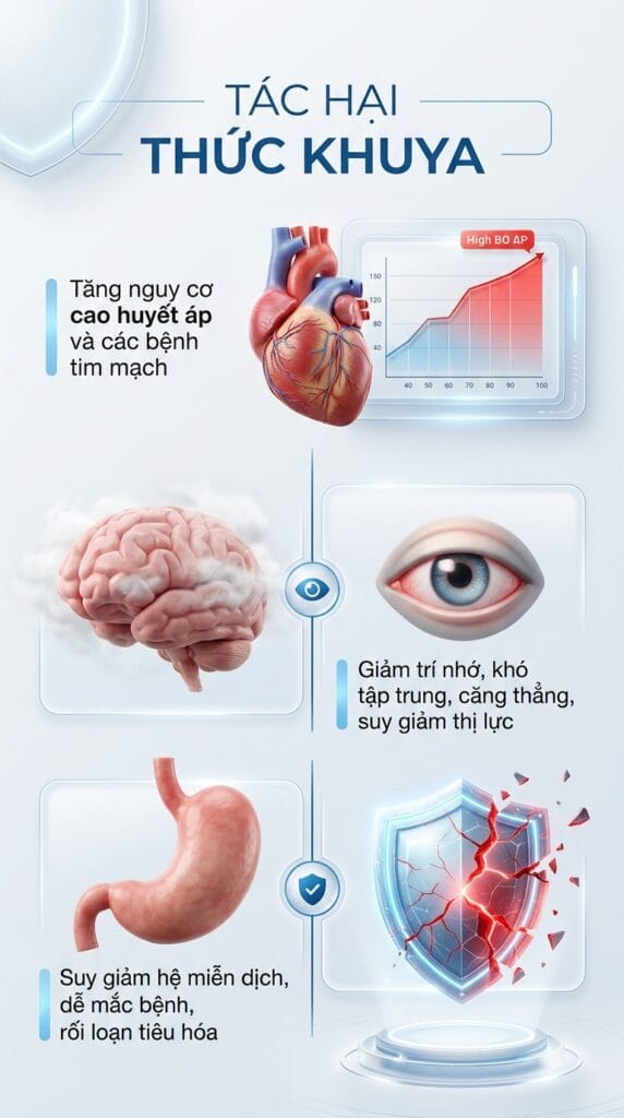 tác hại thức khuya