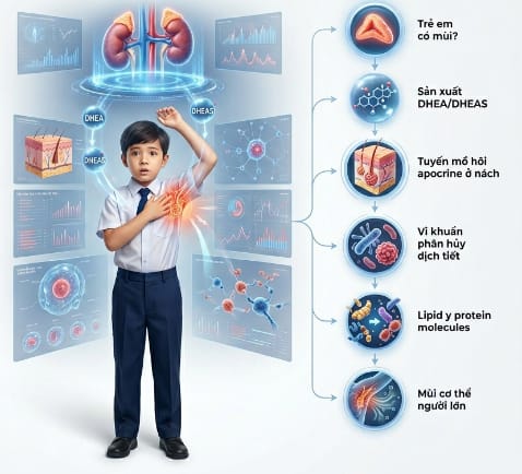 trẻ em có mùi có phải dấu hiệu dậy thì sớm