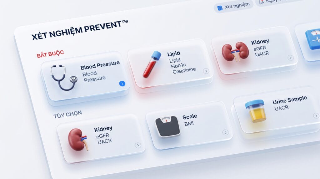 Những xét nghiệm cần thiết để chạy PREVENT