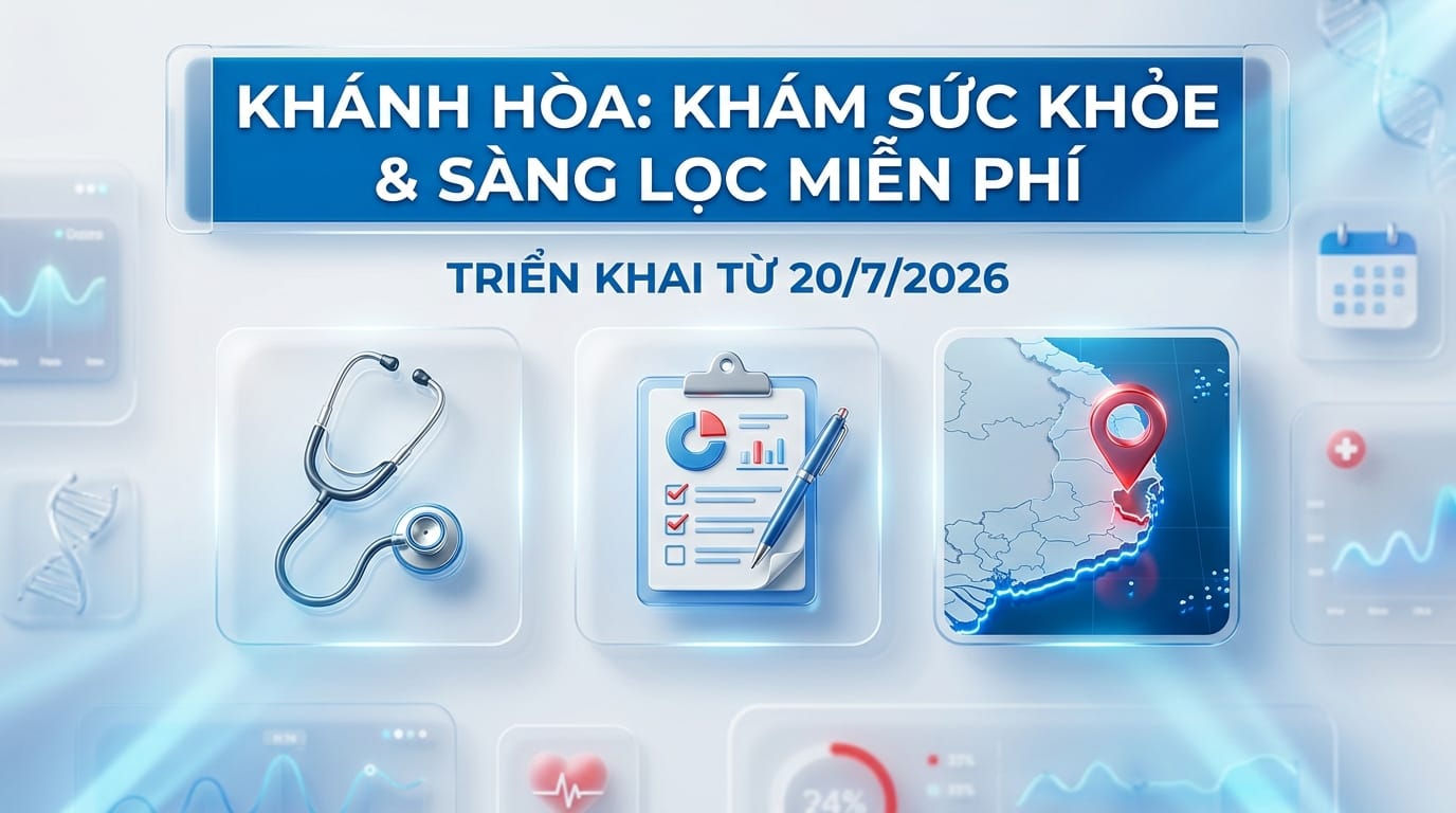 Từ 2072026 Khánh Hòa Triển Khai Khám Sức Khỏe Định Kỳ và Sàng Lọc Miễn Phí Toàn Tỉnh — Ai Được Hưởng, Khám Gì, Cần Mang Gì Từ 2072026 Khánh Hòa Triển Khai Khám Sức Khỏe Định Kỳ và Sàng Lọc Miễn Phí Toàn Tỉnh — Ai Được Hưởng, Khám Gì, Cần Mang Gì