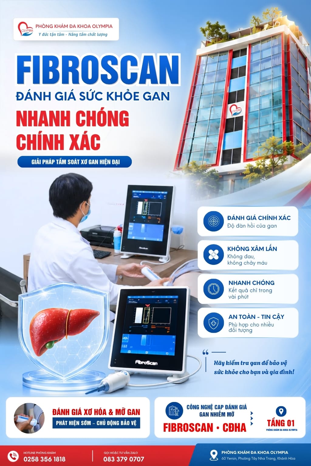 fibroscan tại phòng khám đa khoa olympia - tầm soát sức khỏe gan - Y đức tận tâm - Nâng tầm chất lượng