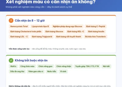 Danh sách xét nghiệm máu cần nhịn ăn 8 đến 12 giờ và nhóm không bắt buộc nhịn ăn tại Phòng khám Đa khoa Olympia Nha Trang