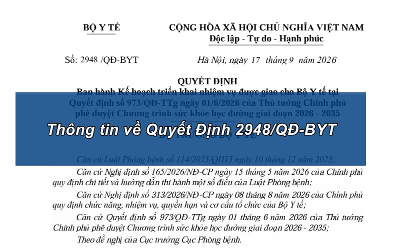 Thông tin về Quyết Định 2948-QĐ-BYT Thông tin về Quyết Định 2948-QĐ-BYT