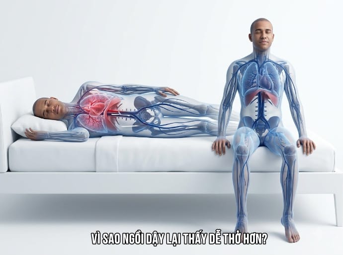 Vì sao ngồi dậy lại thấy dễ thở hơn