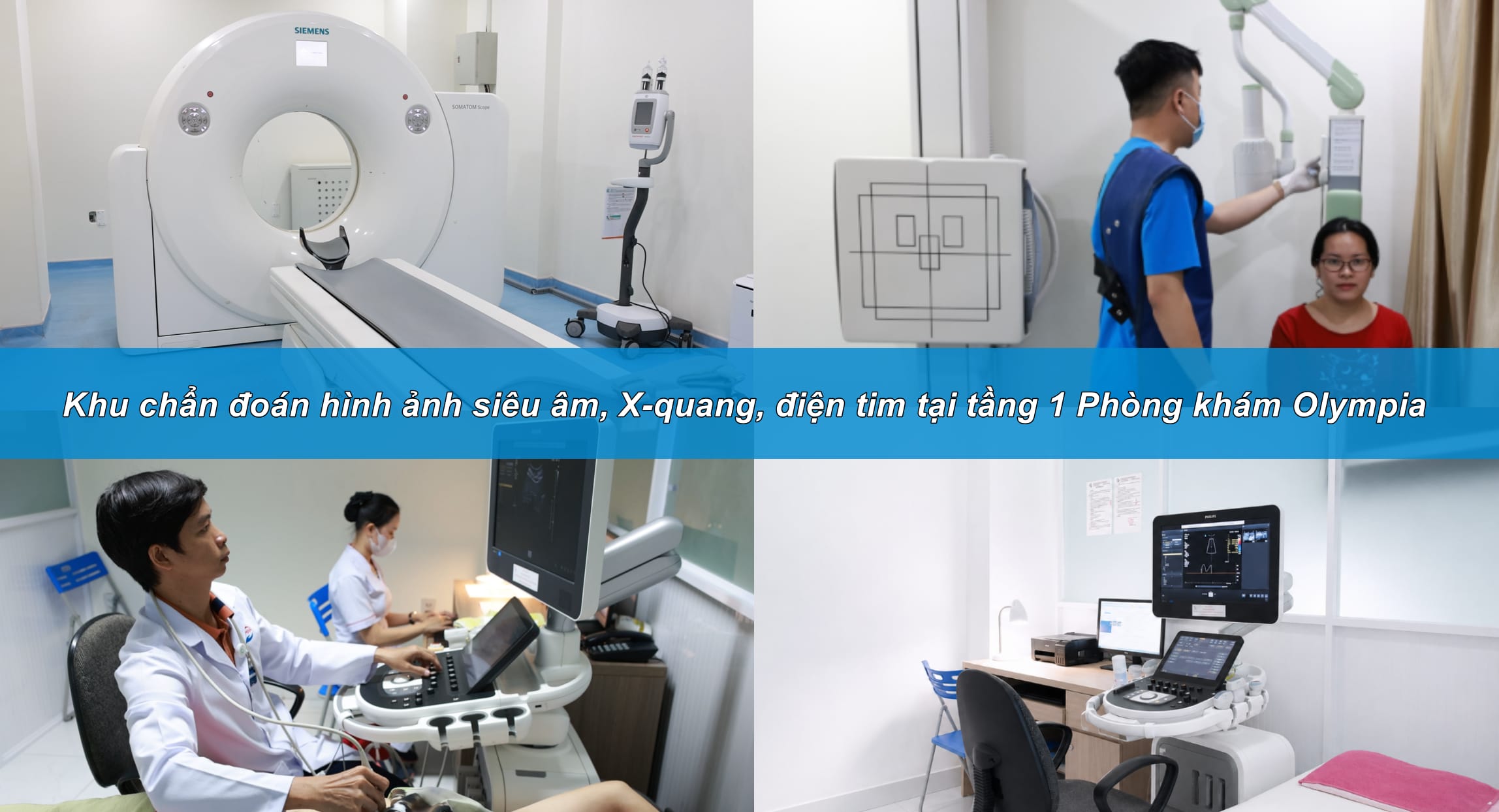 Khu chẩn đoán hình ảnh siêu âm, X-quang, điện tim tại tầng 1 Phòng khám Olympia