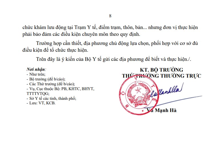 Tóm tắt nội dung chính Công văn 7311/BYT-KCB về khám sức khỏe định kỳ miễn phí