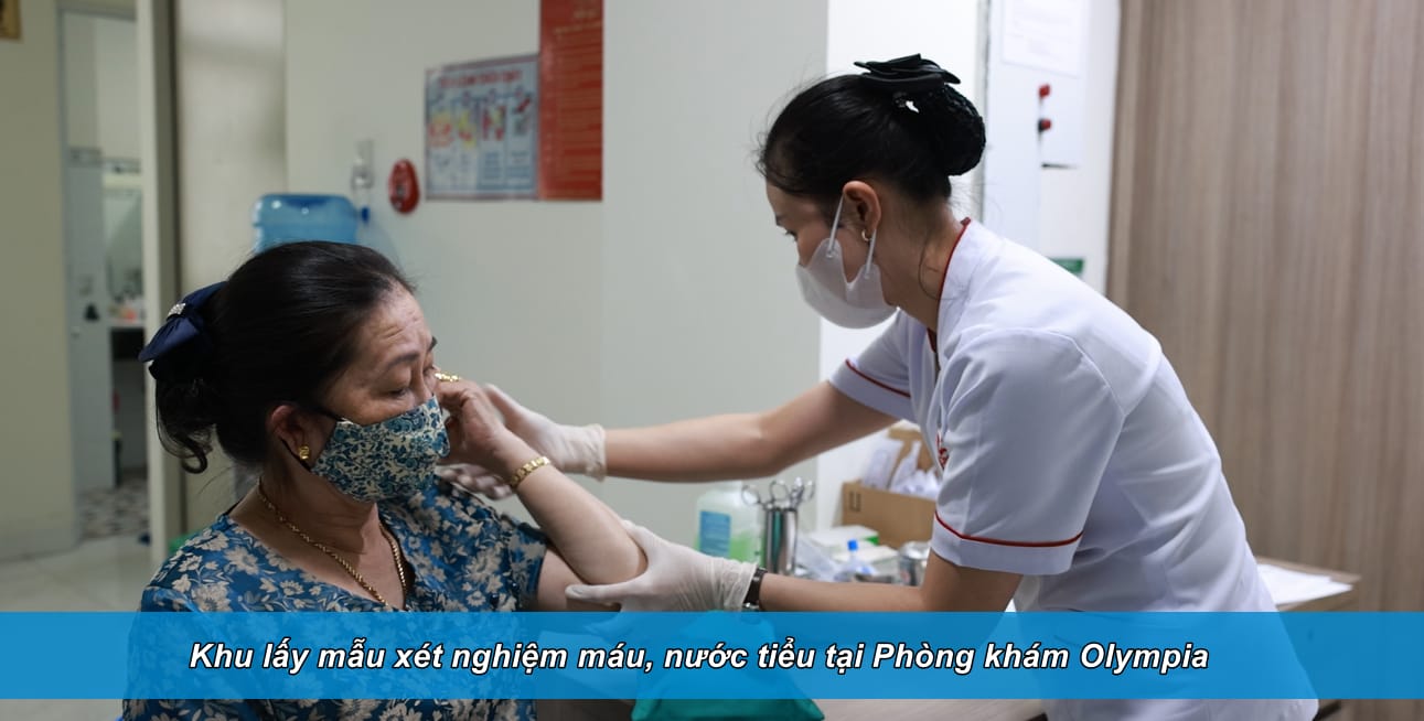 Khu lấy mẫu xét nghiệm máu, nước tiểu tại Phòng khám Olympia