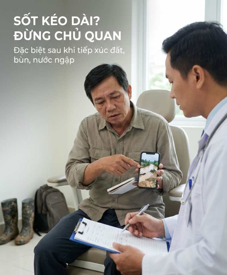 Sốt kéo dài sau khi tiếp xúc đất nước bùn: khi nào cần đi khám